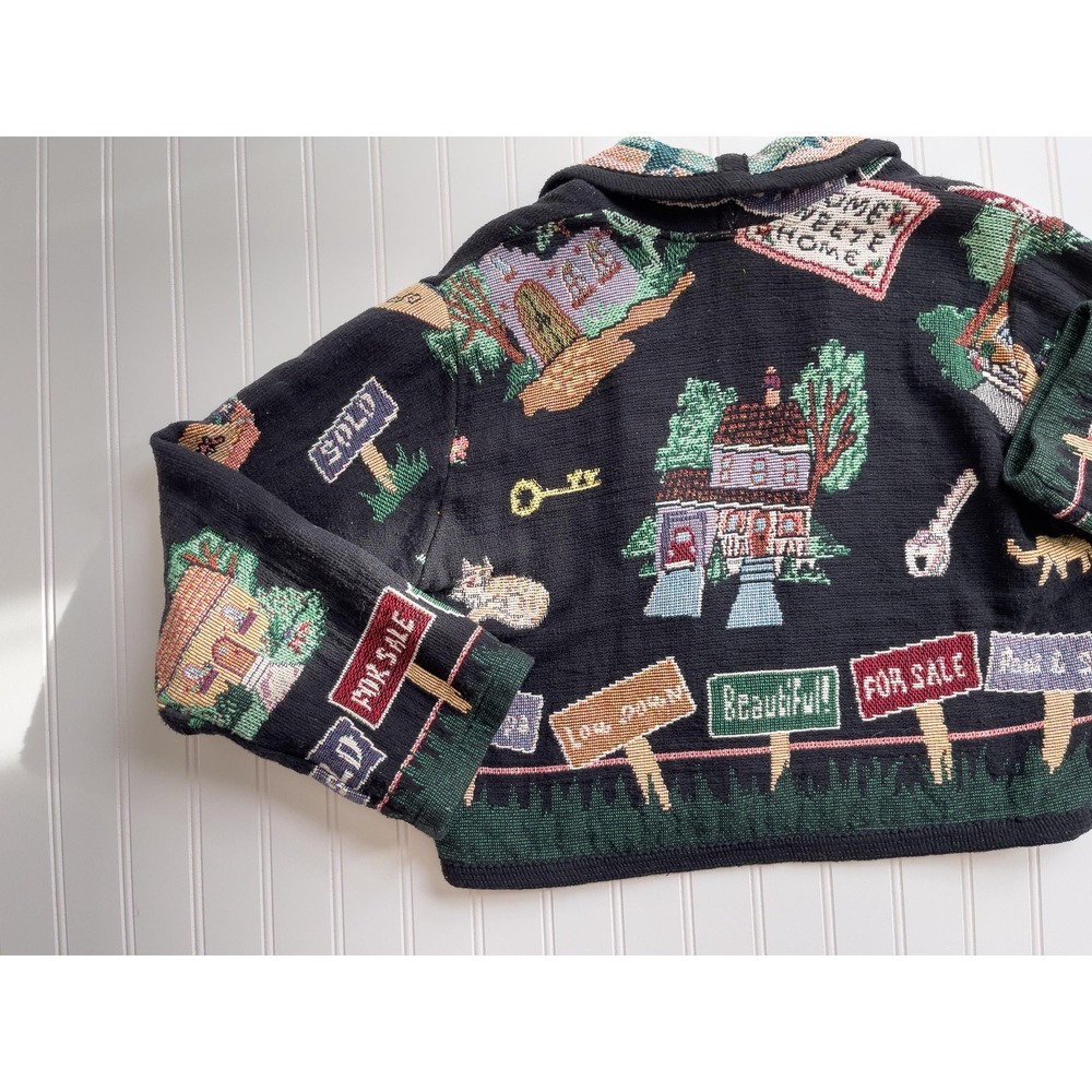 vtg It's‎ Outta The Bag Unge Potch Ket real estate cropped tapestry jacket - Picture 6 of 6